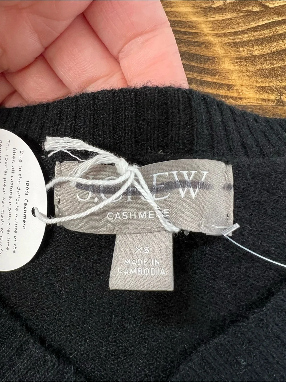 J. Crew Cashmere high V-neck sweater in stripe Black and White Size XS
